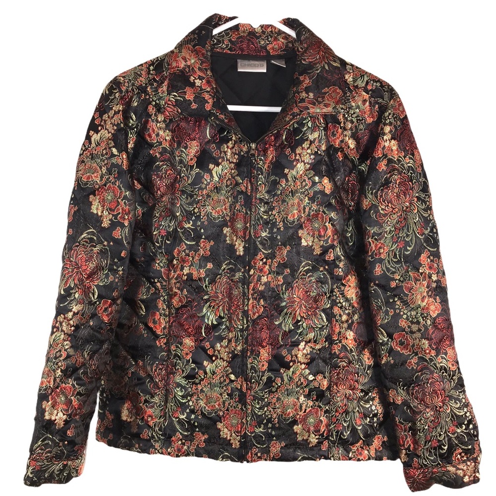 Beautiful Asian Brocade Quilted Jacket - Picture 11 of 11